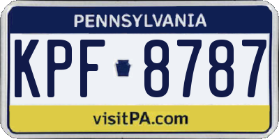 PA license plate KPF8787