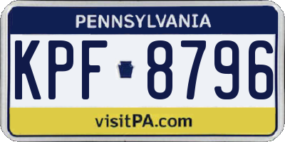 PA license plate KPF8796