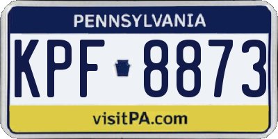 PA license plate KPF8873