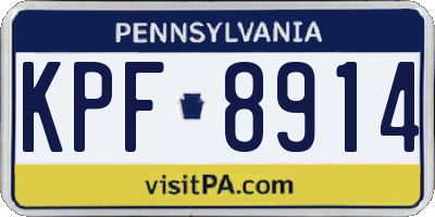PA license plate KPF8914