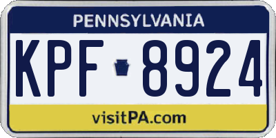 PA license plate KPF8924