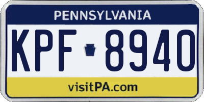 PA license plate KPF8940