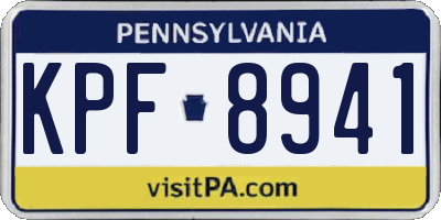 PA license plate KPF8941