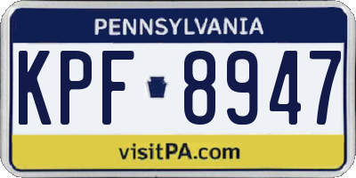 PA license plate KPF8947