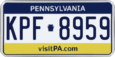 PA license plate KPF8959