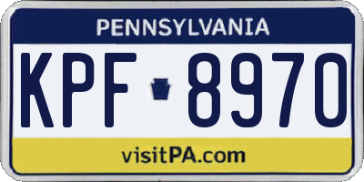 PA license plate KPF8970