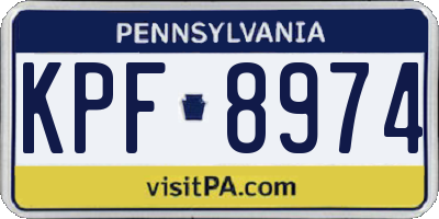 PA license plate KPF8974