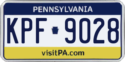 PA license plate KPF9028