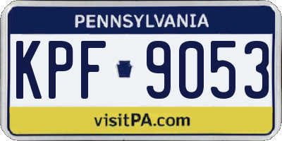 PA license plate KPF9053