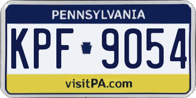 PA license plate KPF9054