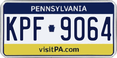 PA license plate KPF9064
