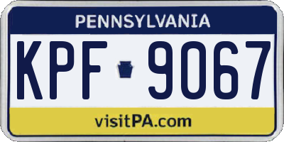 PA license plate KPF9067