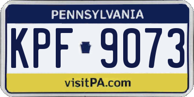 PA license plate KPF9073