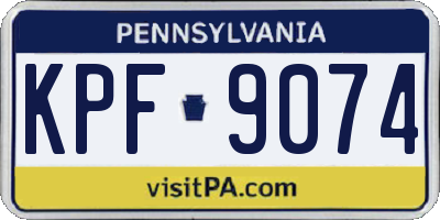 PA license plate KPF9074