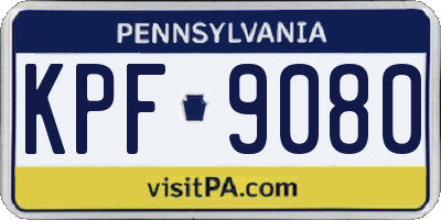 PA license plate KPF9080