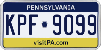 PA license plate KPF9099