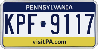 PA license plate KPF9117
