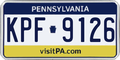 PA license plate KPF9126