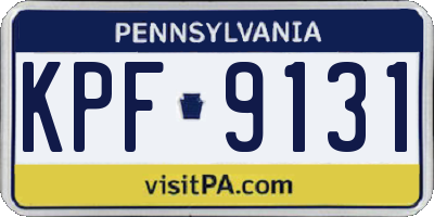 PA license plate KPF9131