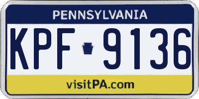 PA license plate KPF9136
