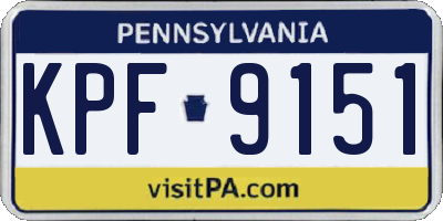 PA license plate KPF9151