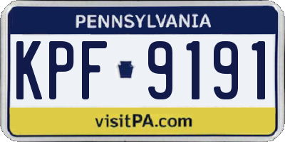 PA license plate KPF9191