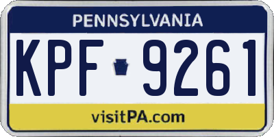 PA license plate KPF9261