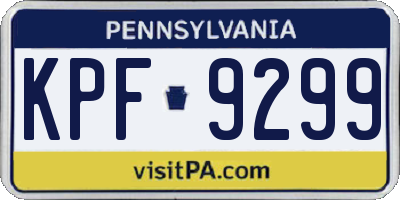 PA license plate KPF9299
