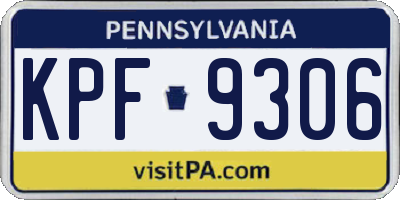 PA license plate KPF9306