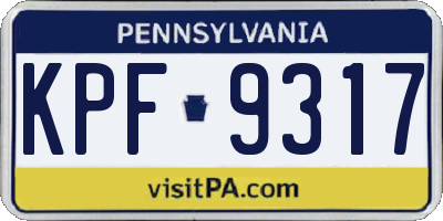 PA license plate KPF9317