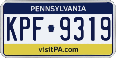 PA license plate KPF9319