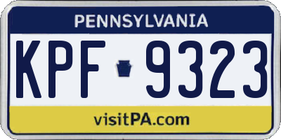 PA license plate KPF9323