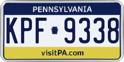 PA license plate KPF9338