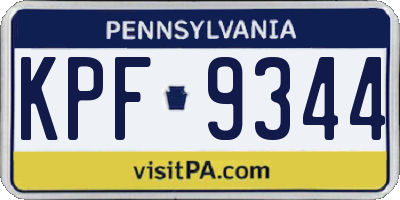 PA license plate KPF9344