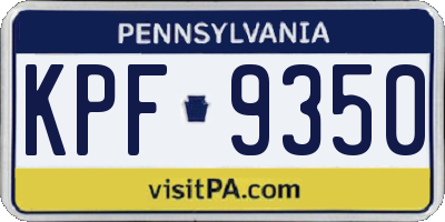 PA license plate KPF9350