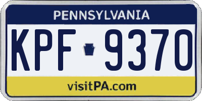 PA license plate KPF9370