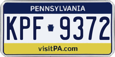PA license plate KPF9372