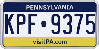 PA license plate KPF9375