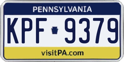 PA license plate KPF9379