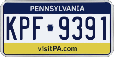 PA license plate KPF9391