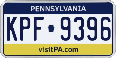 PA license plate KPF9396