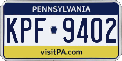 PA license plate KPF9402