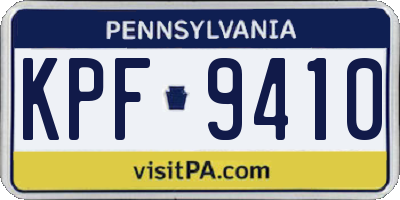 PA license plate KPF9410