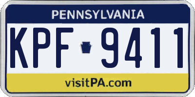 PA license plate KPF9411