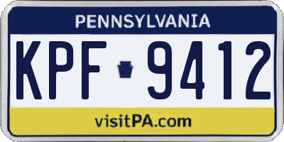 PA license plate KPF9412
