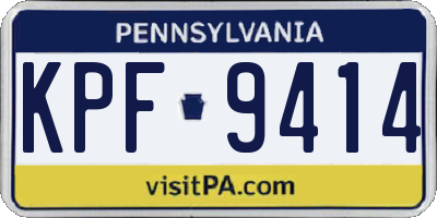PA license plate KPF9414