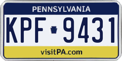 PA license plate KPF9431