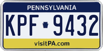 PA license plate KPF9432