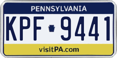 PA license plate KPF9441