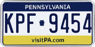 PA license plate KPF9454